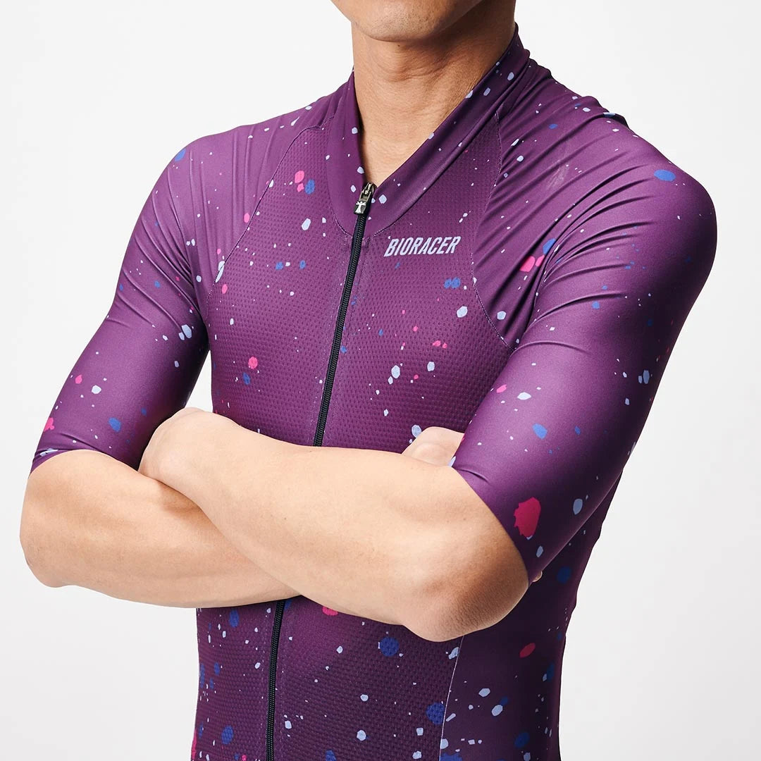 BIORACER ［JP LTD］RIDE ROAD RACE AEROSUIT SMOOTH PAD-DEEP PURPLE SPLATTER deep-purple - 着用イメージ | CaLORS