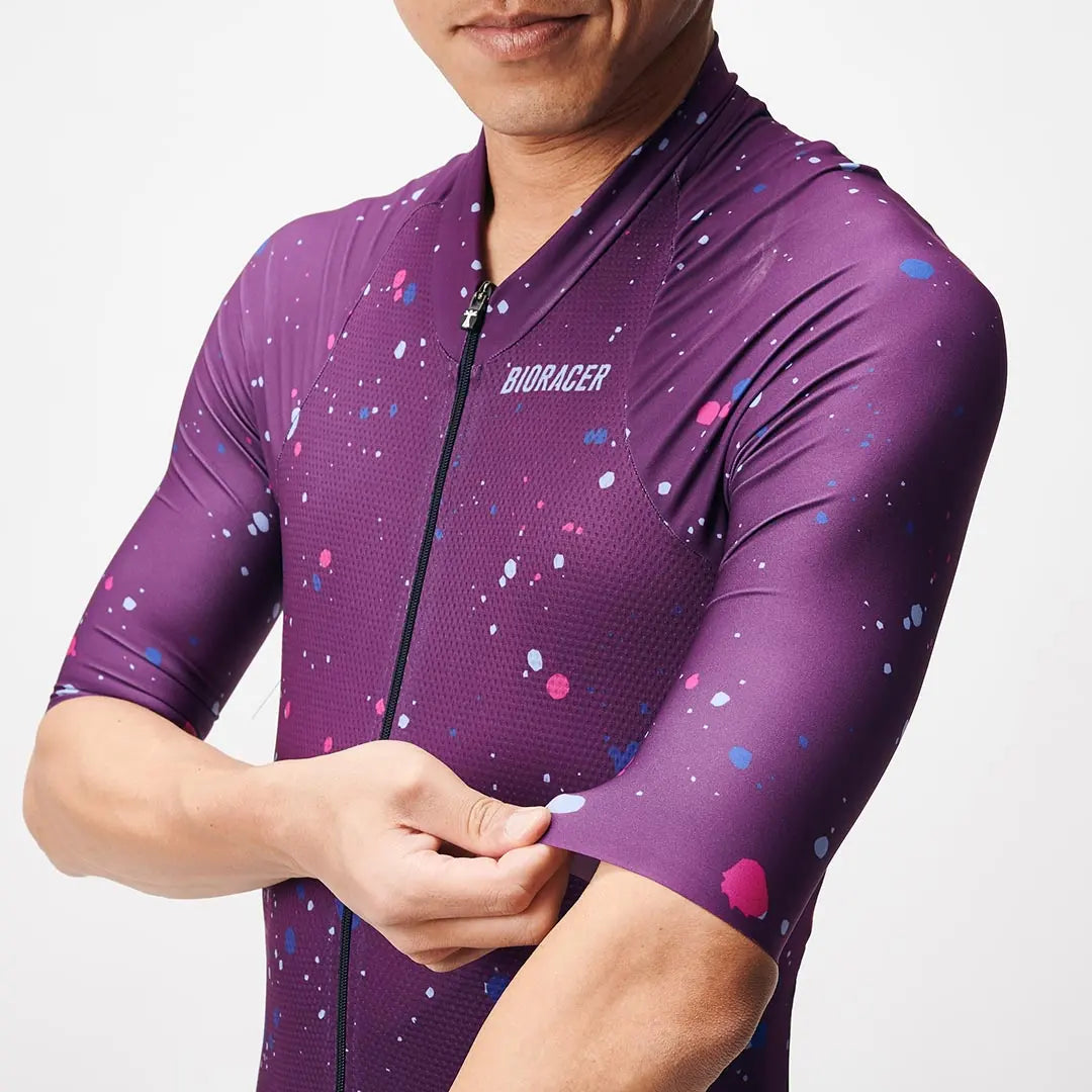 BIORACER ［JP LTD］RIDE ROAD RACE AEROSUIT SMOOTH PAD-DEEP PURPLE SPLATTER deep-purple - 素材感 | CaLORS