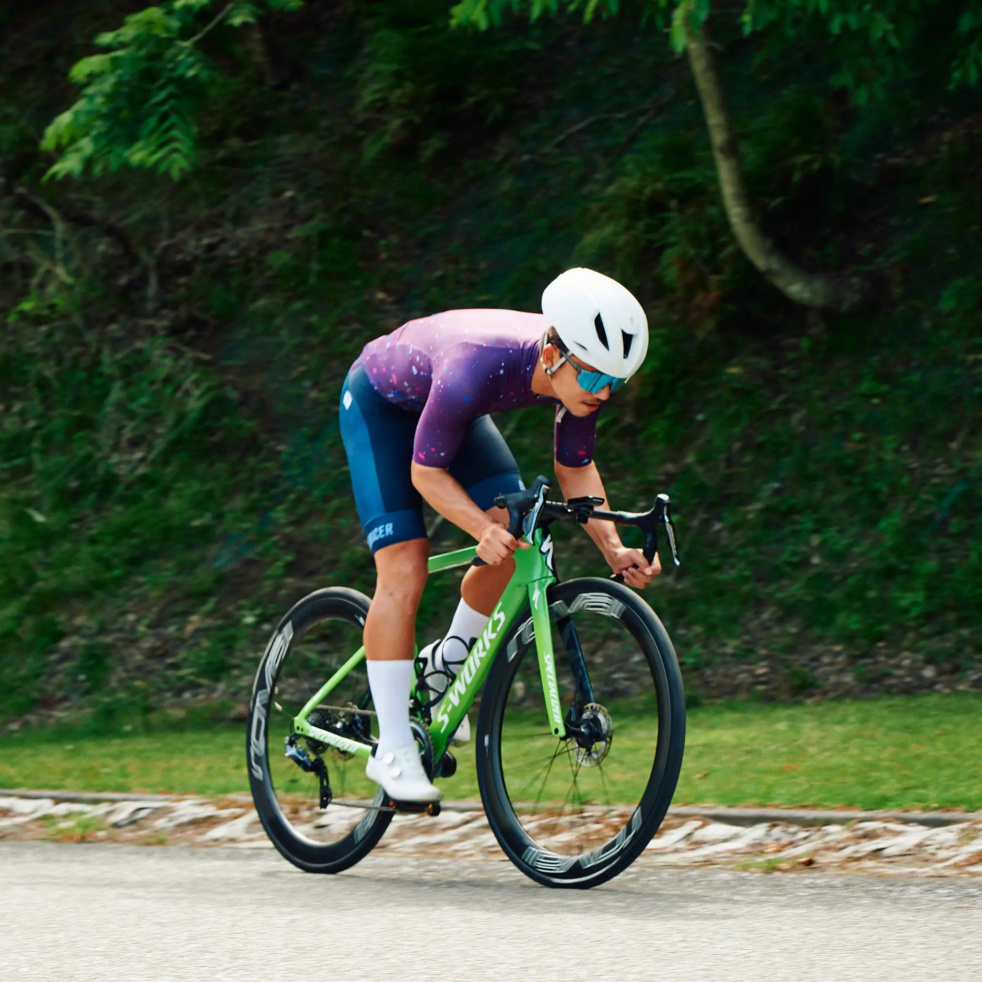 ［JP LTD］RIDE ROAD RACE AEROSUIT SMOOTH PAD-DEEP PURPLE SPLATTER