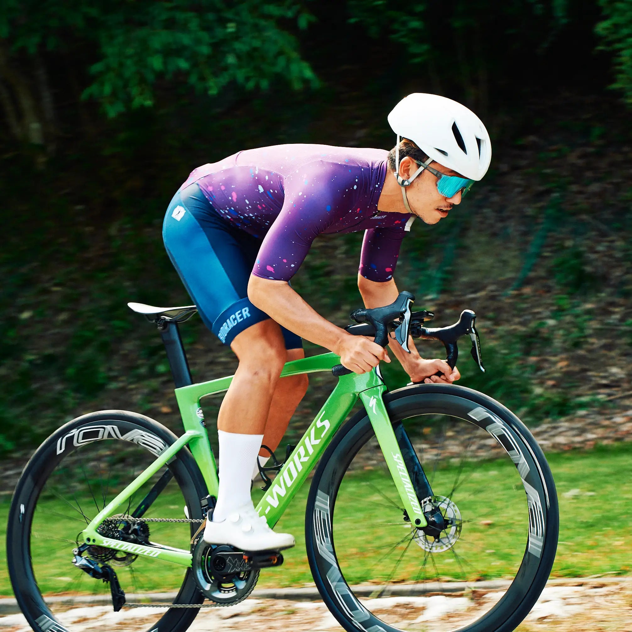 ［JP LTD］RIDE ROAD RACE AEROSUIT SMOOTH PAD-DEEP PURPLE SPLATTER